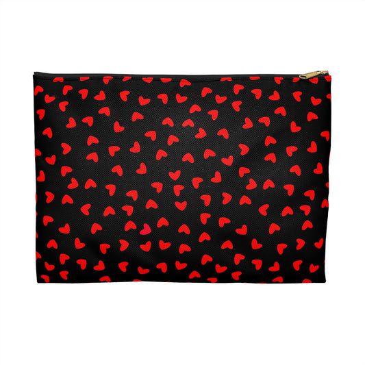 Heart Pattern Accessory Pouch | Cute Makeup Bag, Travel Organizer, Gift for Her, Valentine's Day Essential, Fun Clutch
