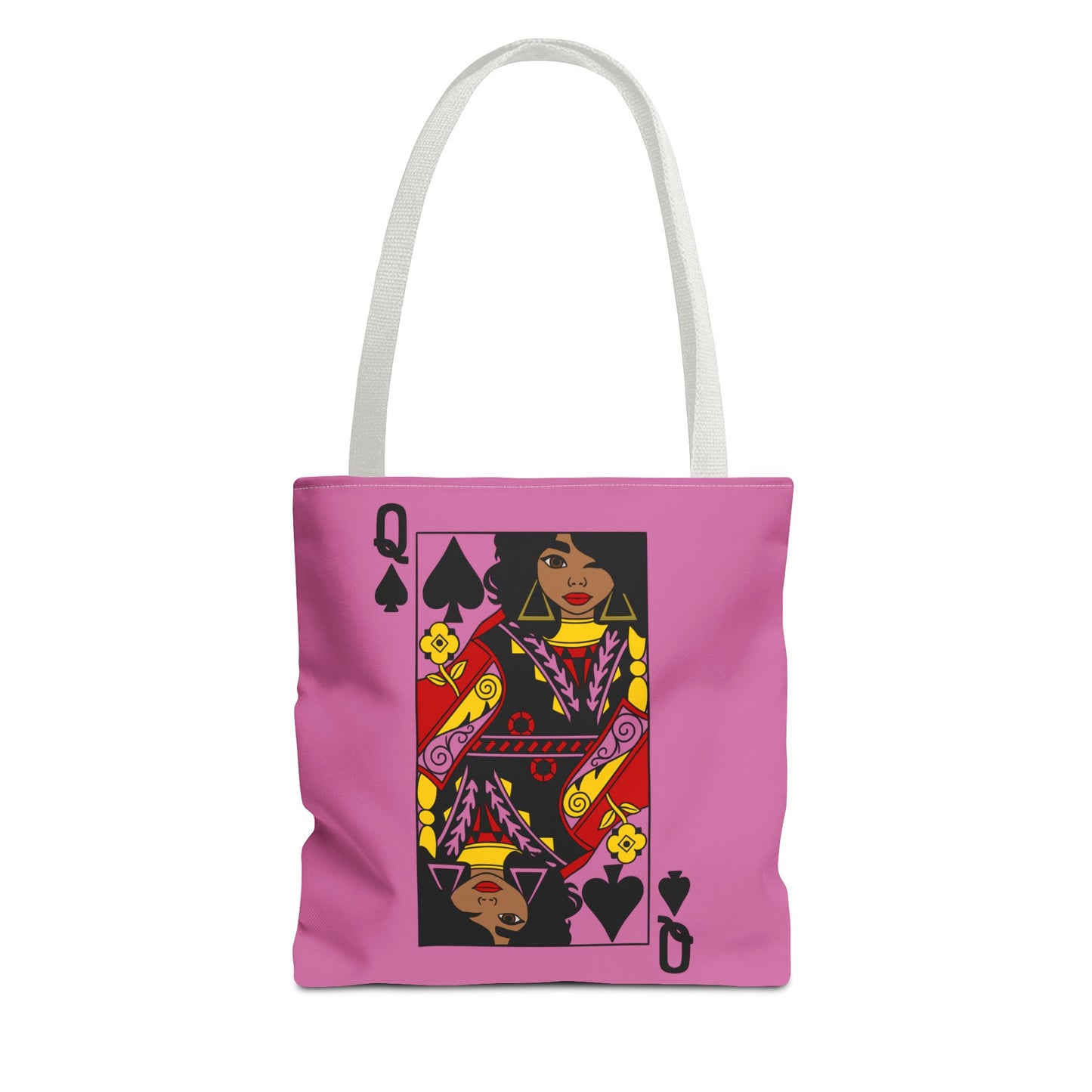Queen of Spades Tote Bag - Stylish, Eco-Friendly, Great for Gifts, Card Games, or Everyday Use, Pink