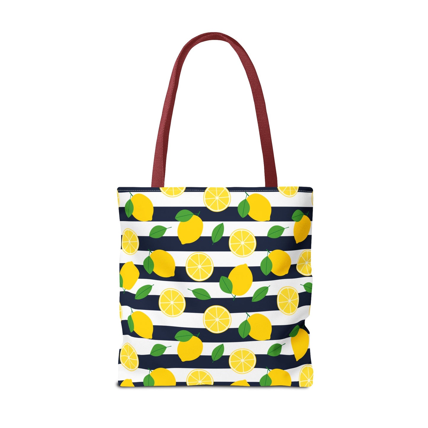 Lemon Stripe Tote Bag - Cute Beach Bag, Grocery Tote, Summer Accessories, Gift for Her, Vacation Carryall