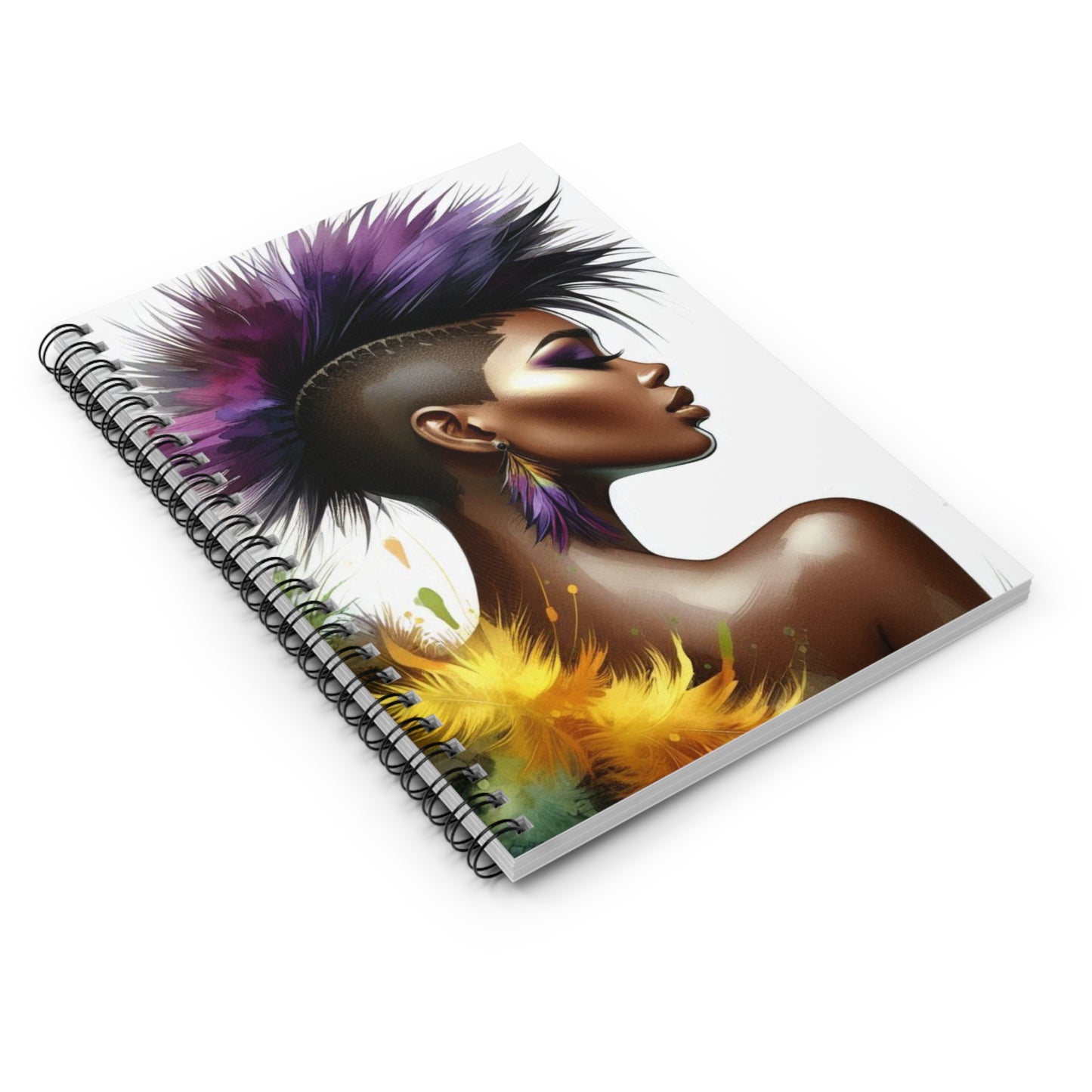 Vibrant Natural Hair Spiral Notebook - Ruled Line for Creative Minds