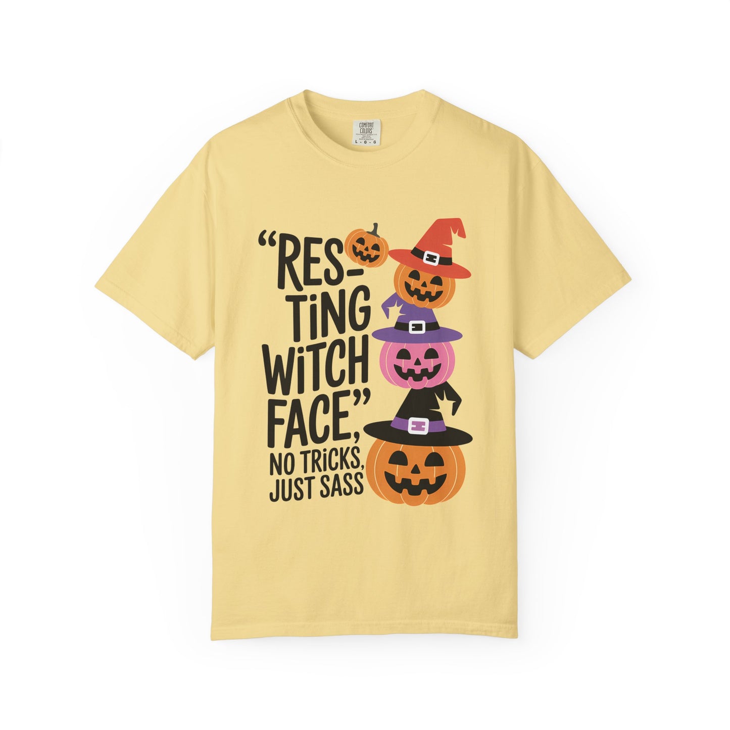 Resting Witch Face T-Shirt, Halloween Shirt, Funny Tee, Unisex Garment-Dyed T-Shirt, Holiday Apparel, Seasonal Fashion, Spooky Style