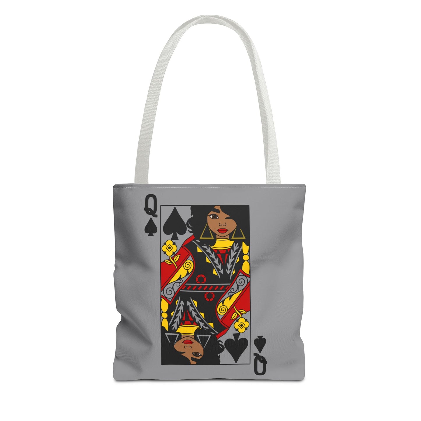 Queen of Spades Tote Bag - Stylish, Eco-Friendly, Great for Gifts, Card Games, or Everyday Use, Gray