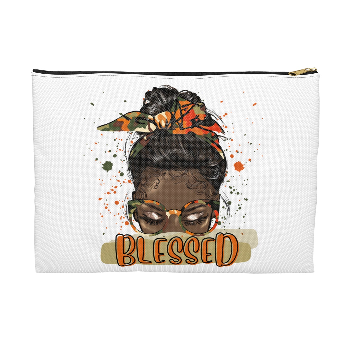 Blessed Accessory Pouch - Chic Urban Style, Makeup Bag, Gift for Women, Motivational Storage, Travel Organizer