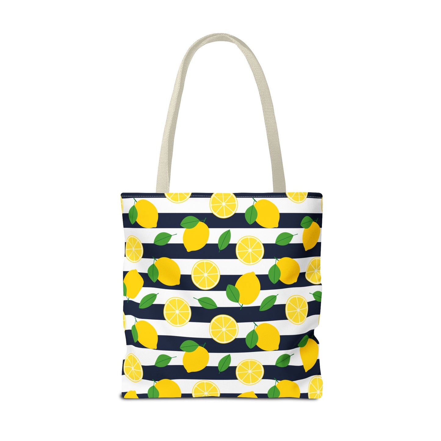 Lemon Stripe Tote Bag - Cute Beach Bag, Grocery Tote, Summer Accessories, Gift for Her, Vacation Carryall