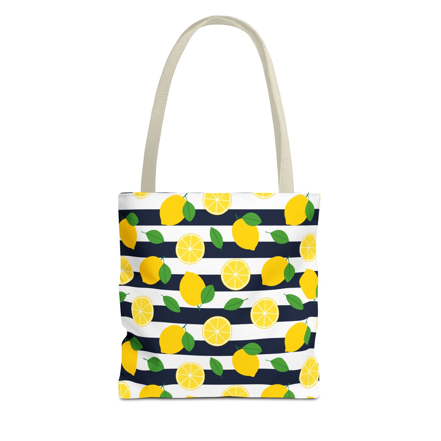Lemon Stripe Tote Bag - Cute Beach Bag, Grocery Tote, Summer Accessories, Gift for Her, Vacation Carryall