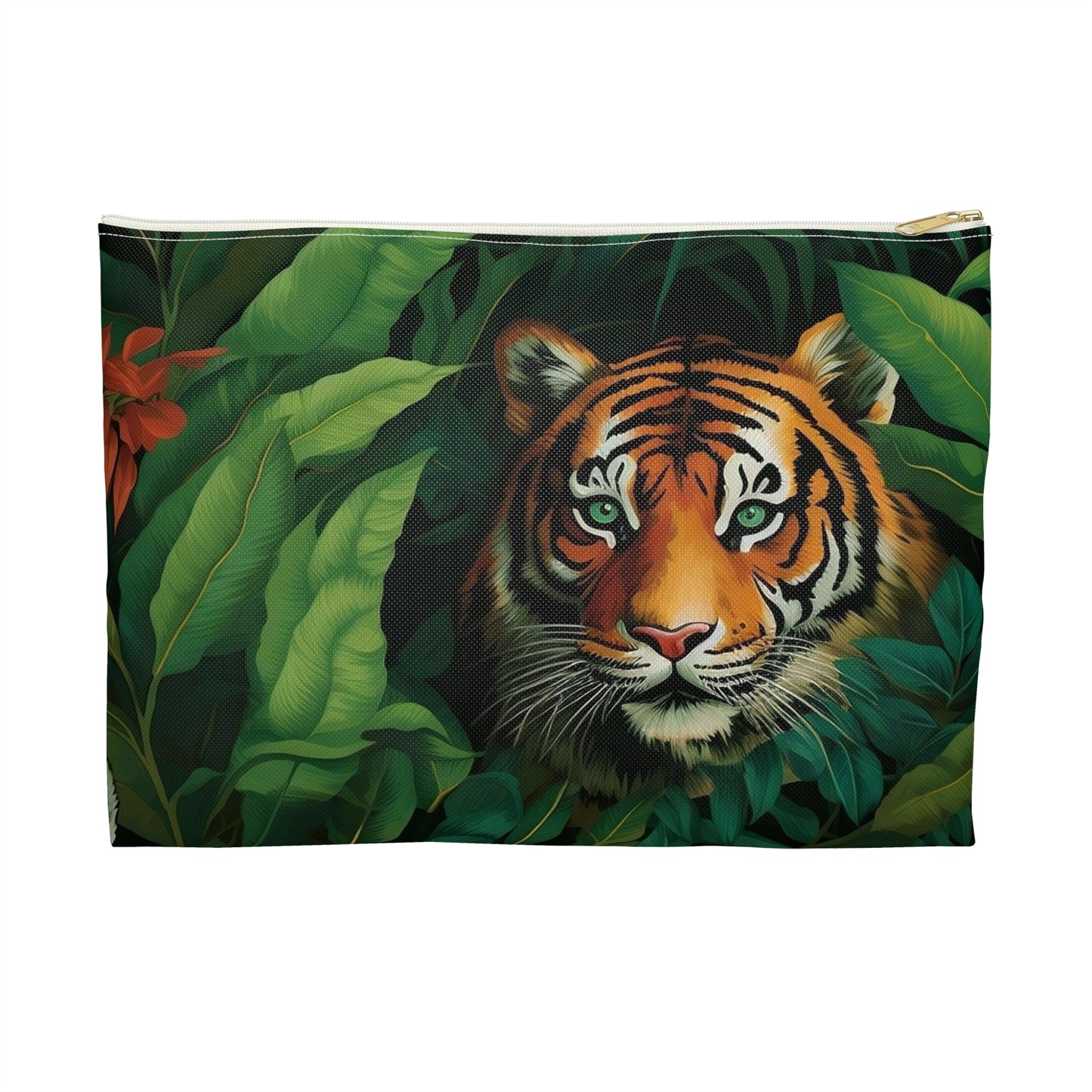 Wildlife Print Accessory Pouch - Tiger & Zebra, Makeup Bag, Clutch, Travel Organizer, Gift for Animal Lovers