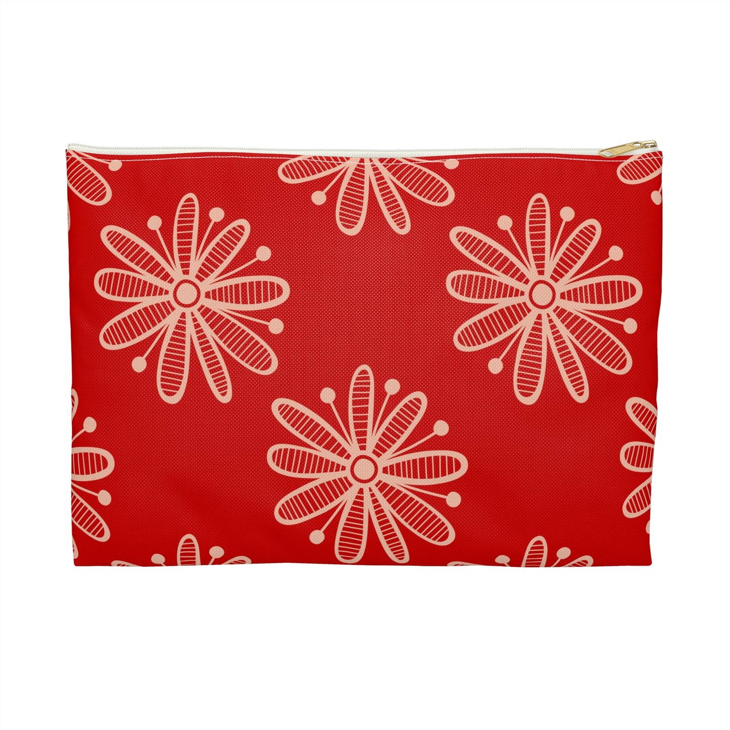 Vibrant Floral Accessory Pouch for Everyday Essentials, Makeup Bag, Travel Organizer, Gift for Her, Mother's Day, Red Flower Design