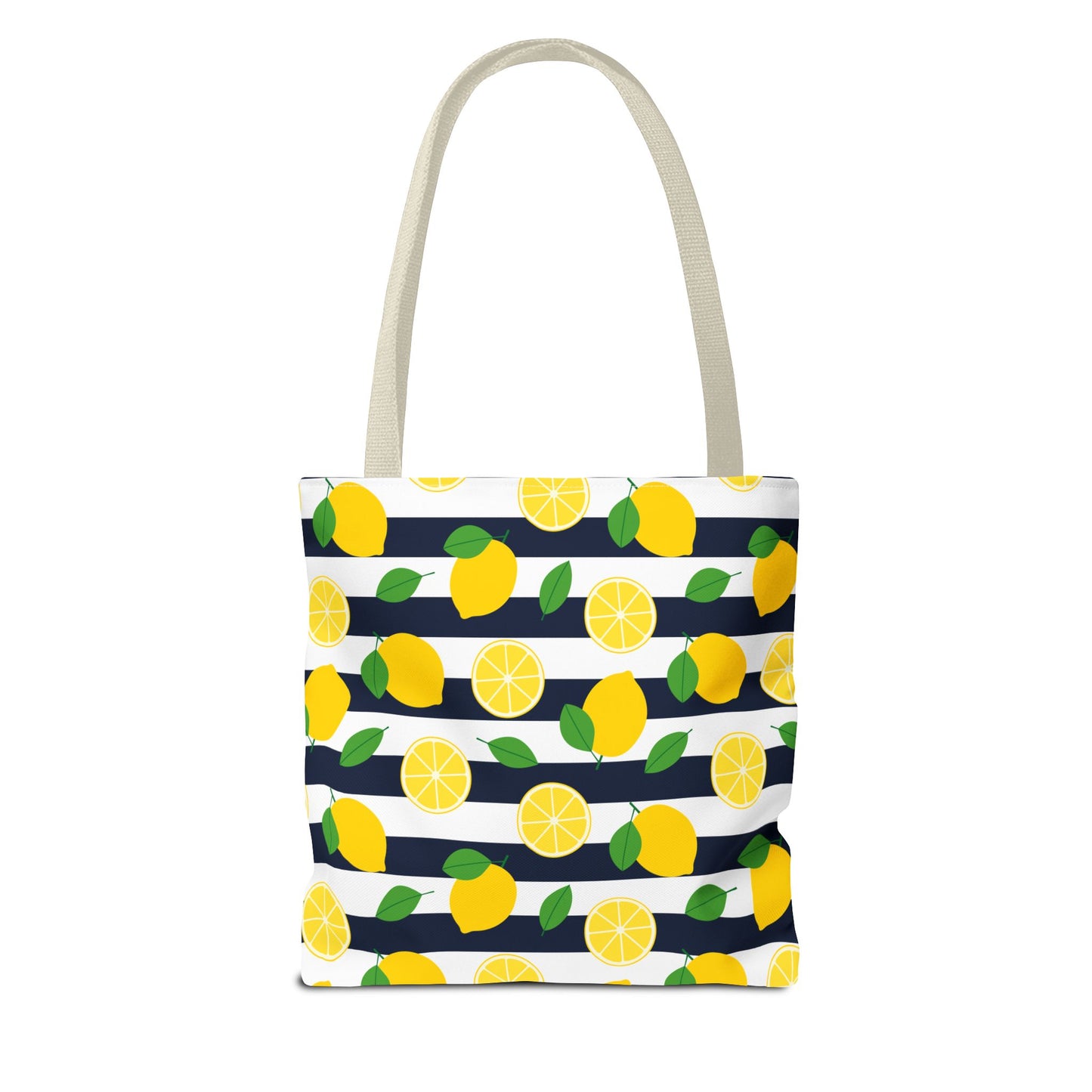 Lemon Stripe Tote Bag - Cute Beach Bag, Grocery Tote, Summer Accessories, Gift for Her, Vacation Carryall