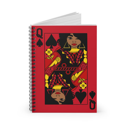 Spiral Notebook - Queen of Spades Design | Stylish Ruled Notebook for Creative Souls
