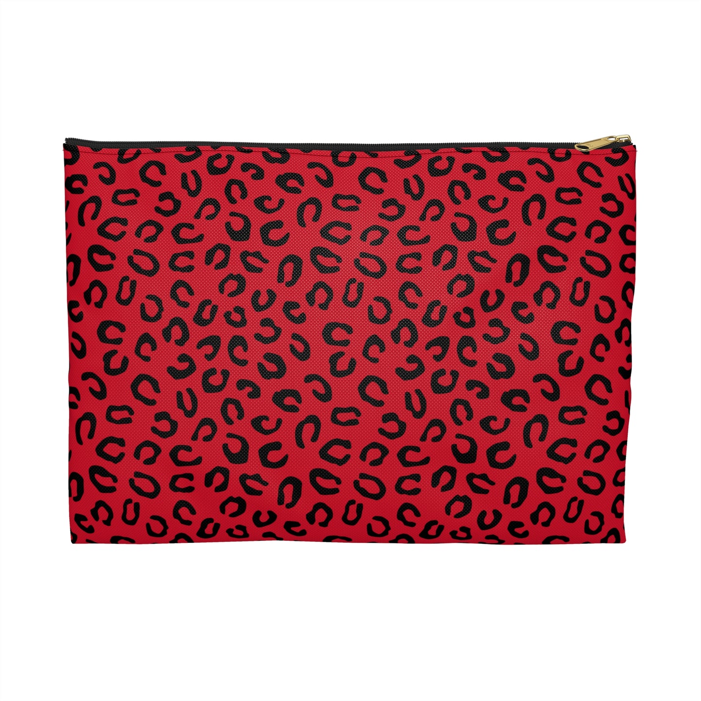 Wild Red Leopard Print Accessory Pouch, Makeup Bag, Travel Organizer, Gift for Her, Stylish Storage Solution