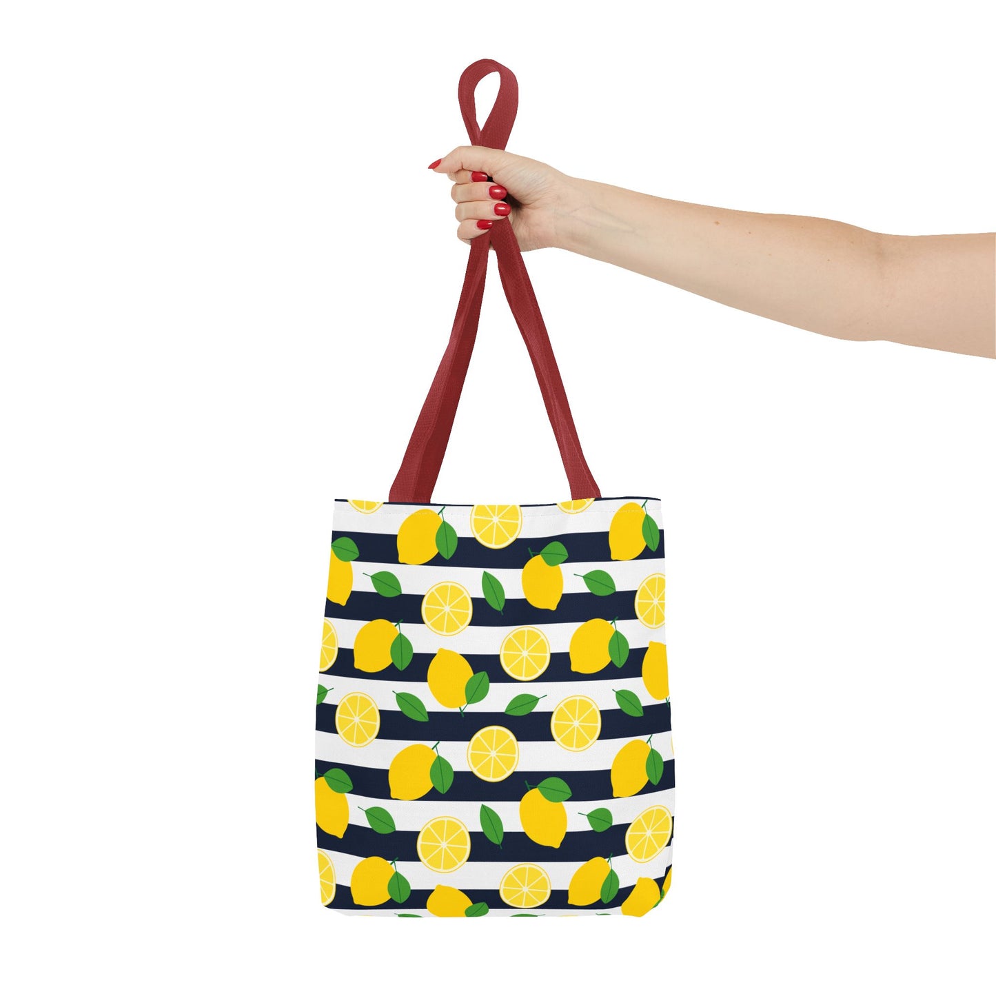 Lemon Stripe Tote Bag - Cute Beach Bag, Grocery Tote, Summer Accessories, Gift for Her, Vacation Carryall
