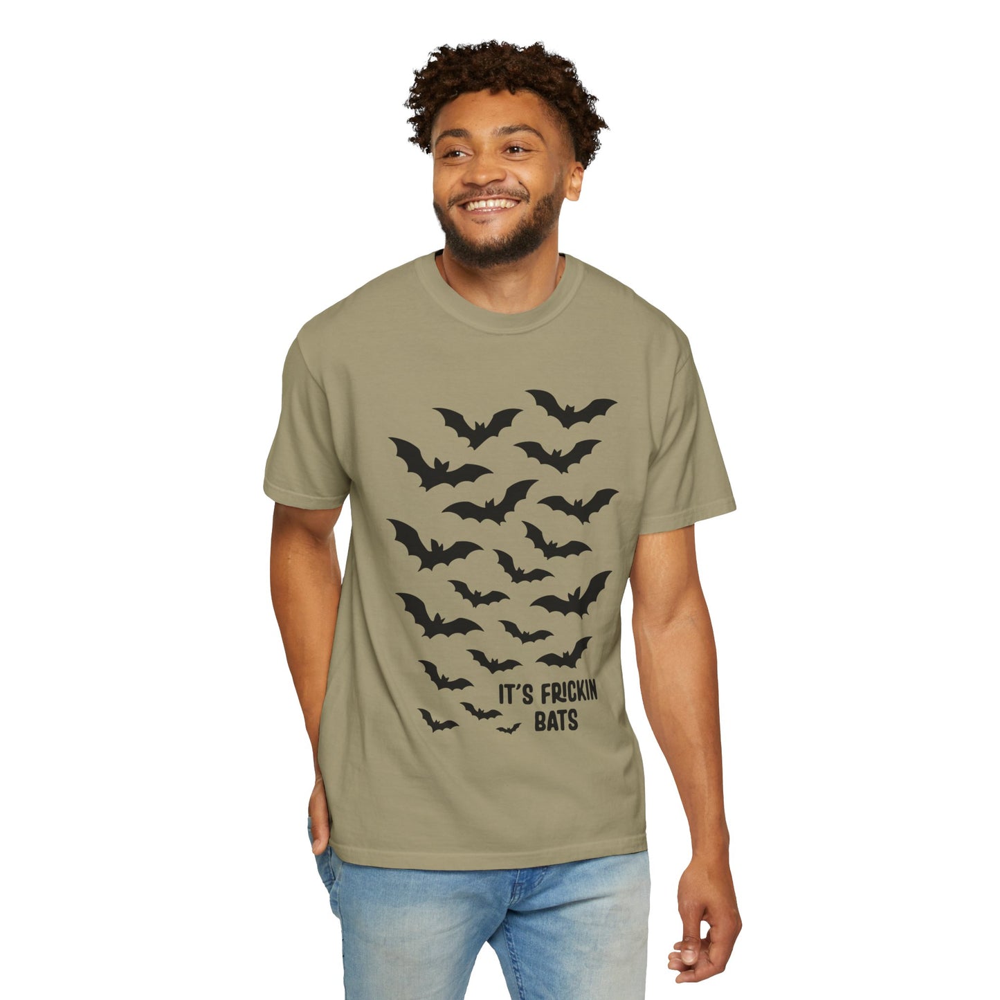 Bats T-Shirt | Unisex Garment-Dyed Tee, Halloween Apparel, Casual Wear, Gift for Bat Lovers, Unique Graphic Shirt
