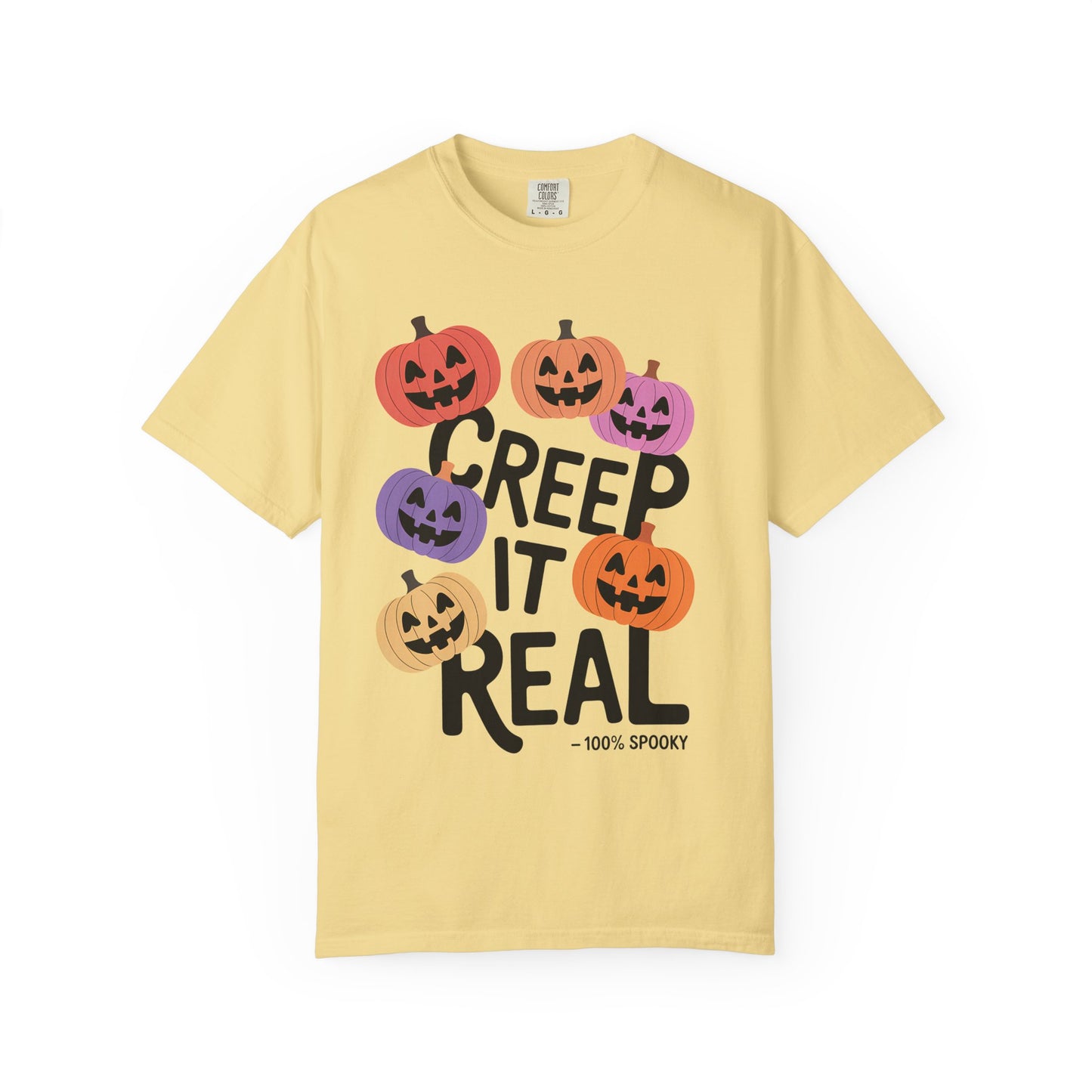 Creep It Real Halloween T-Shirt, Unisex Garment-Dyed Tee, Spooky Apparel, Fall Fashion, Halloween Outfit, Festival Wear