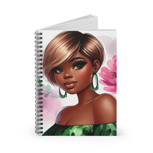 Chic Floral Spiral Notebook - Ruled Lines with Elegant Portrait Design