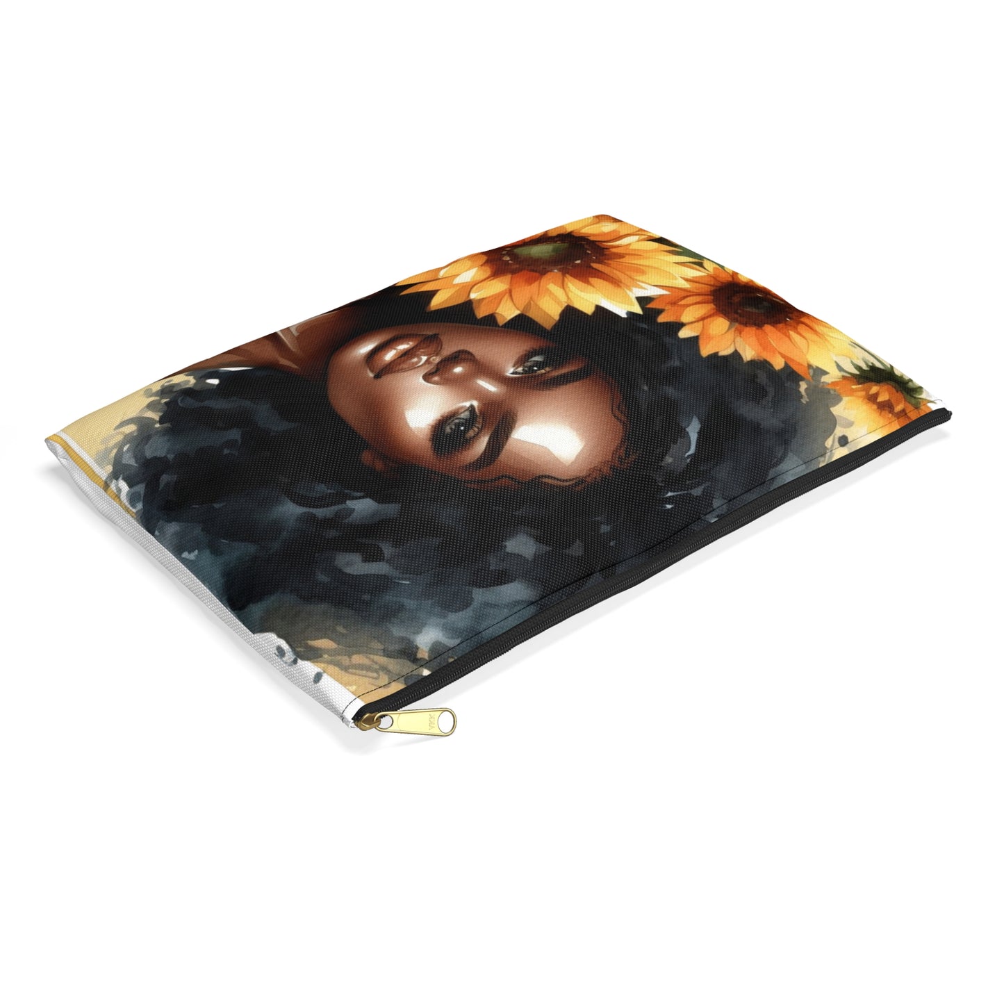 Sunflower Goddess Accessory Pouch | Makeup Bag, Travel Organizer, Gift for Her, Floral Art Pouch, Women’s Essentials