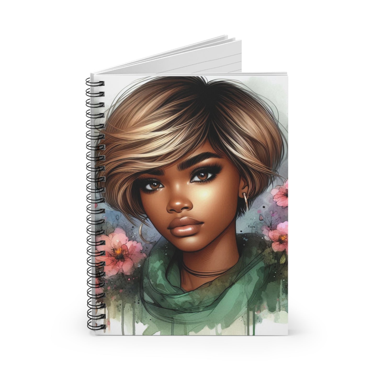 Inspirational Floral Spiral Notebook - Ruled Line for Creative Minds