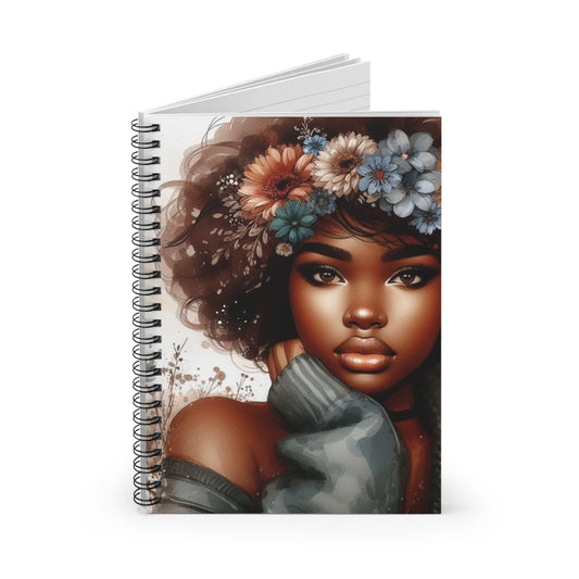 Flower Crown Spiral Notebook - Beautiful Afro Art