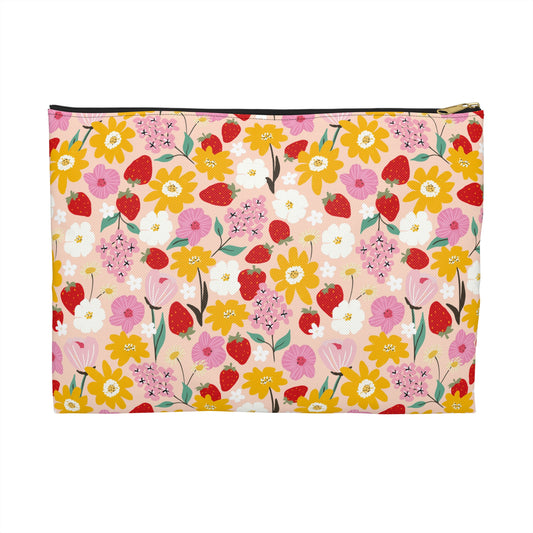 Floral Accessory Pouch - Vibrant Makeup Bag, Cute Travel Organizer, Perfect Gift for Her, Bright Floral Design, Spring Accessories
