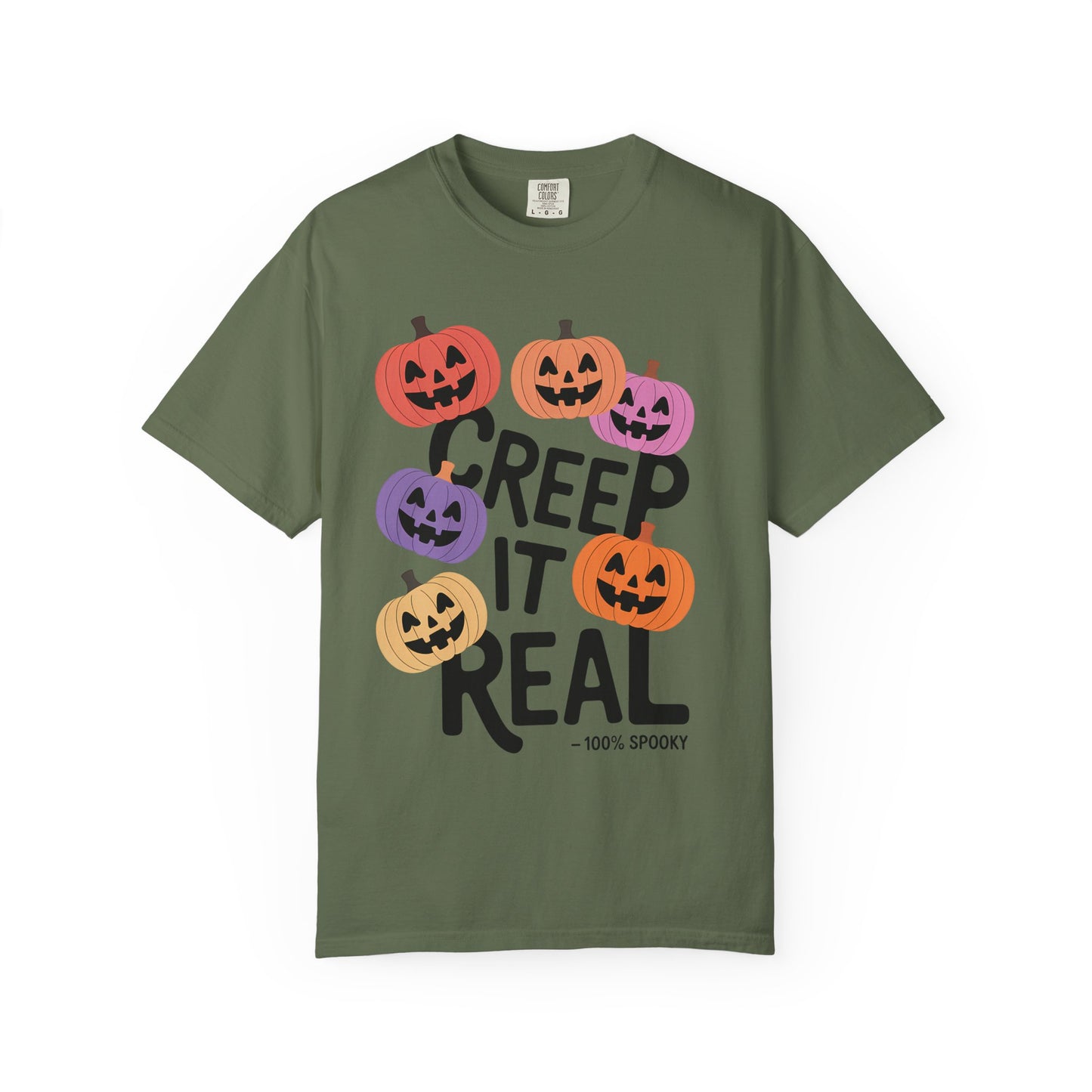 Creep It Real Halloween T-Shirt, Unisex Garment-Dyed Tee, Spooky Apparel, Fall Fashion, Halloween Outfit, Festival Wear