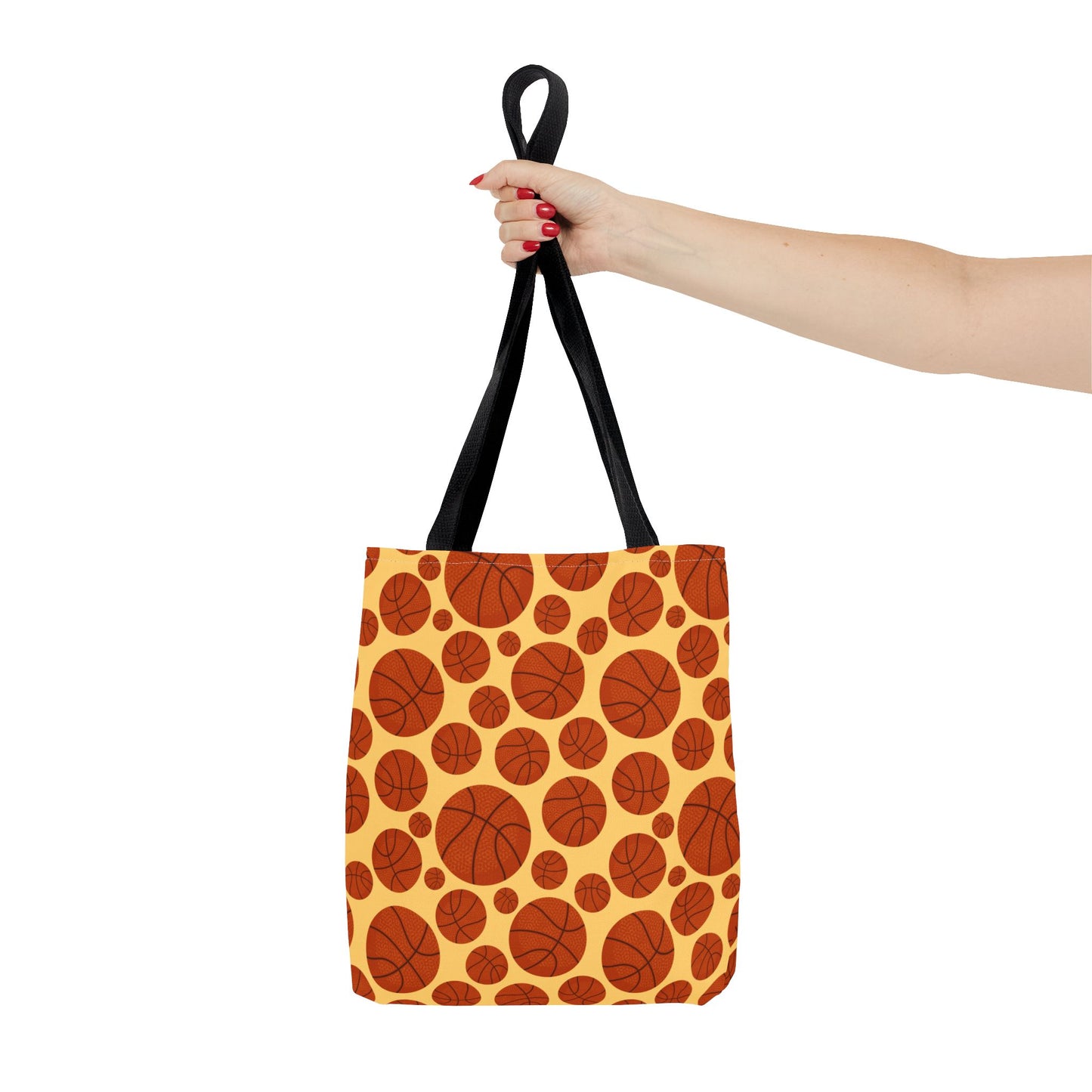 Basketball Pattern Tote Bag - Perfect for Sports Lovers, Gym Essentials, Game Day, Coaches, Team Gifts