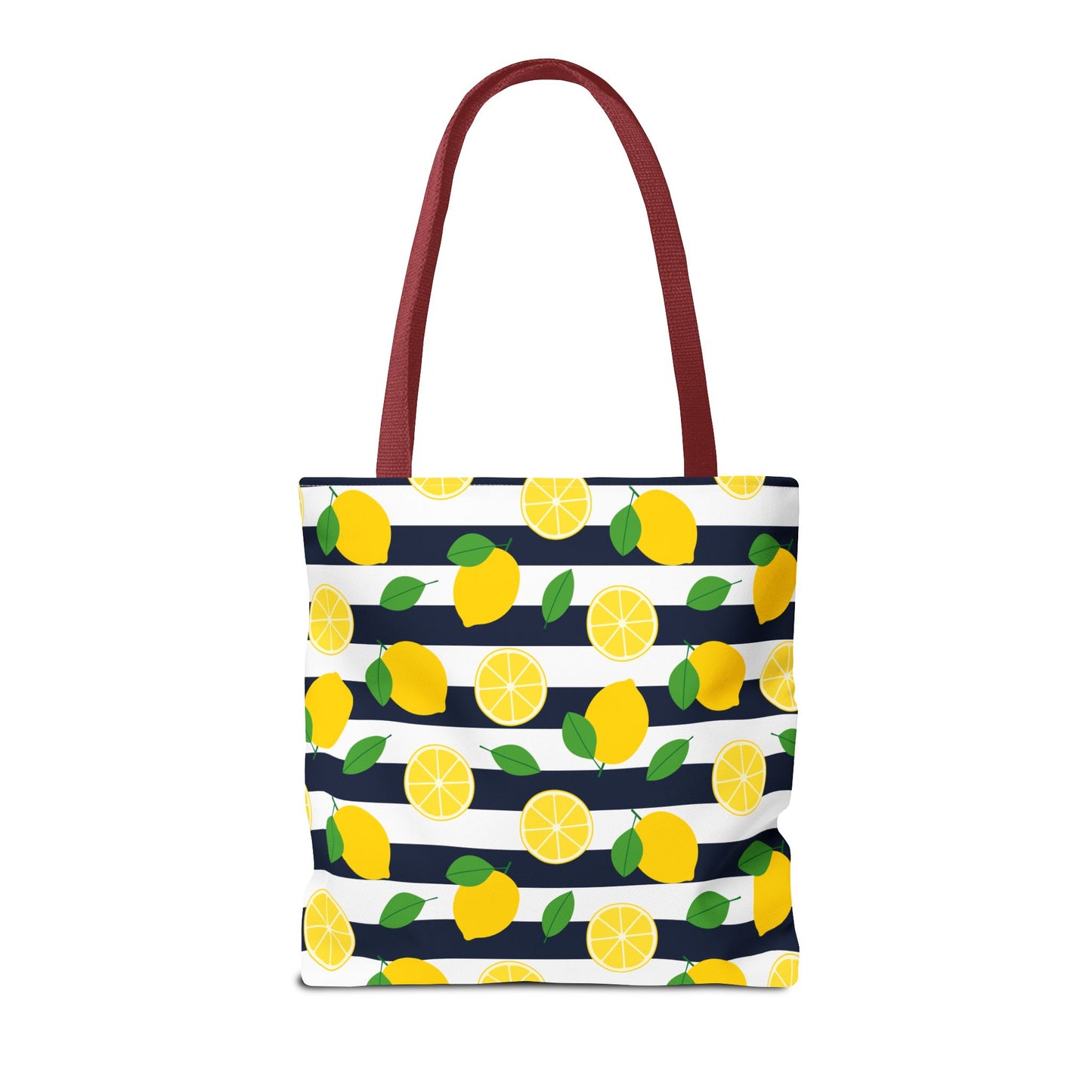 Lemon Stripe Tote Bag - Cute Beach Bag, Grocery Tote, Summer Accessories, Gift for Her, Vacation Carryall
