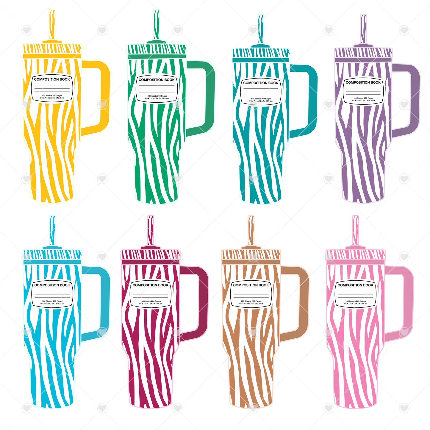 ZEBRA PRINT COMPISITION BOOK TUMBLR CUP