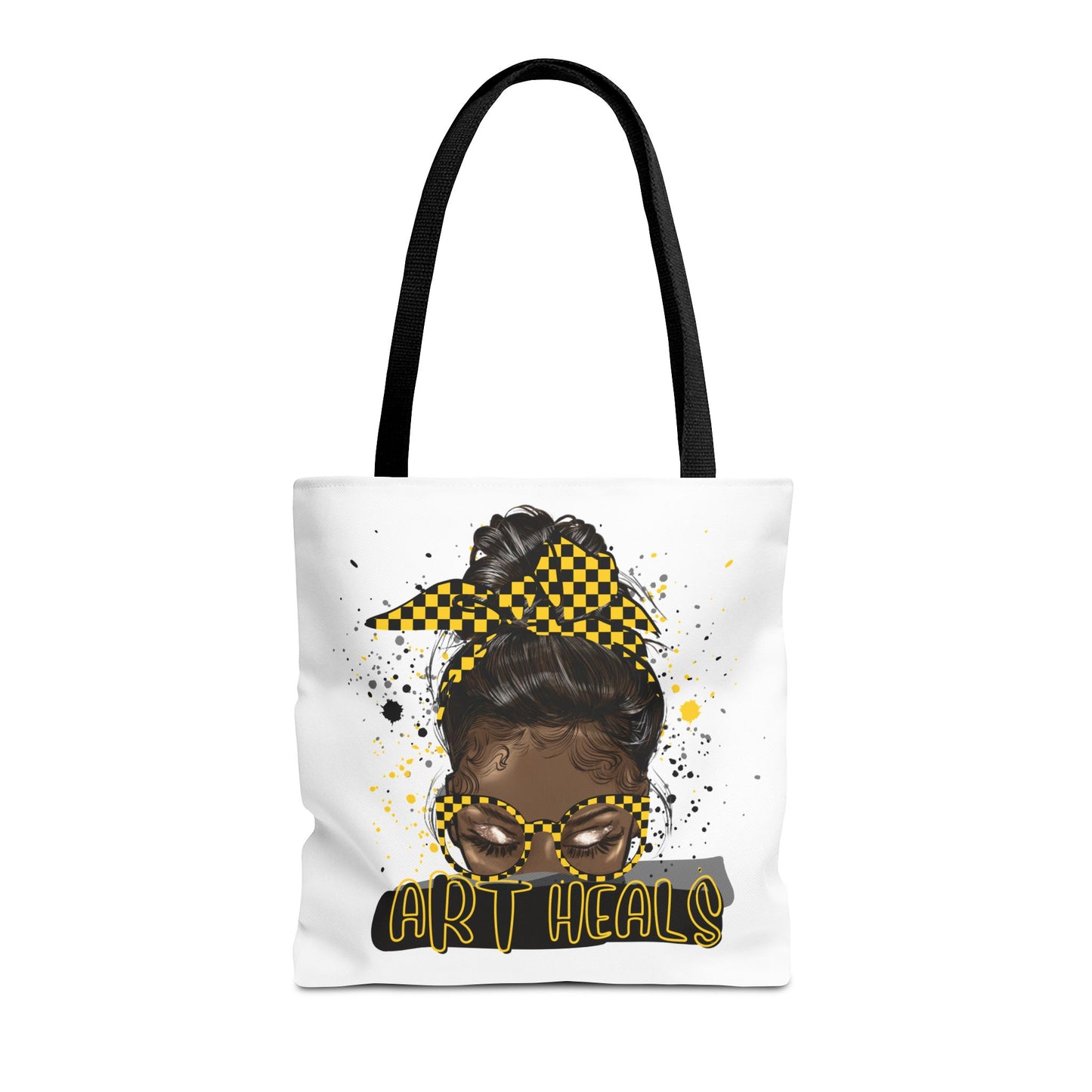 Art Heals Tote Bag, Inspirational Tote, Black Girl Art Bag, Eco-Friendly Shopping Bag, Gift for Artists