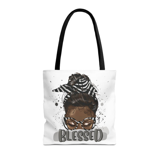 Blessed Tote Bag, Positive Vibes Tote, Inspirational Gift for Her, Eco-Friendly Shopping Bag, Trendy Art Tote