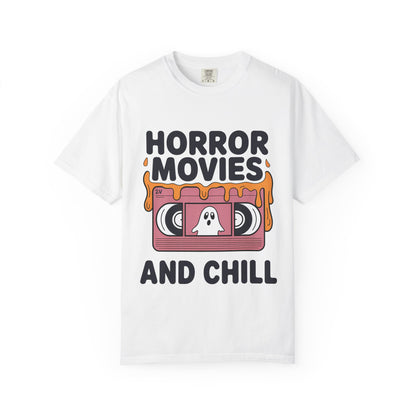 Horror Movies Chill T-Shirt - Perfect for Movie Nights, Halloween Parties, Gifts for Film Lovers, Unisex Tee