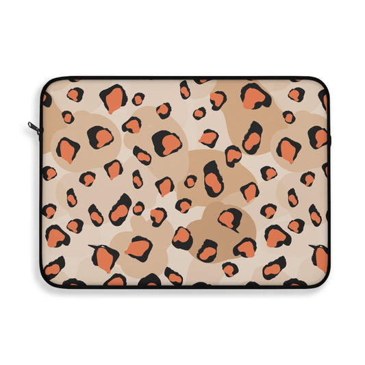 Leopard Print Laptop Sleeve — Chic Neutral Animal Print Case