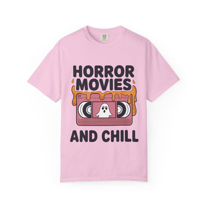 Horror Movies Chill T-Shirt - Perfect for Movie Nights, Halloween Parties, Gifts for Film Lovers, Unisex Tee