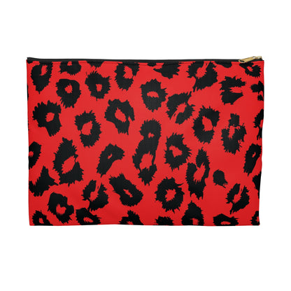 Bold Leopard Print Accessory Pouch, Makeup Bag, Travel Organizer, Clutch, Pencil Case, Gift for Her