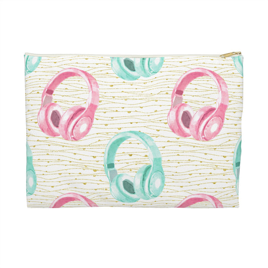 Colorful Headphones Accessory Pouch - Perfect for Music Lovers, Gifts, Travel Organizer, Makeup Bag, Cute Storage