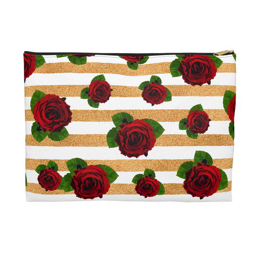 Rose Floral Accessory Pouch, Stylish Makeup Bag, Travel Cosmetic Case, Perfect Gift for Her, Floral Organizer