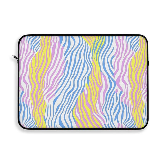 Colorful Zebra Print Laptop Sleeve, Vibrant Laptop Case for Tech Lovers, Back to School, Gift for Students, Unique Tech Accessory
