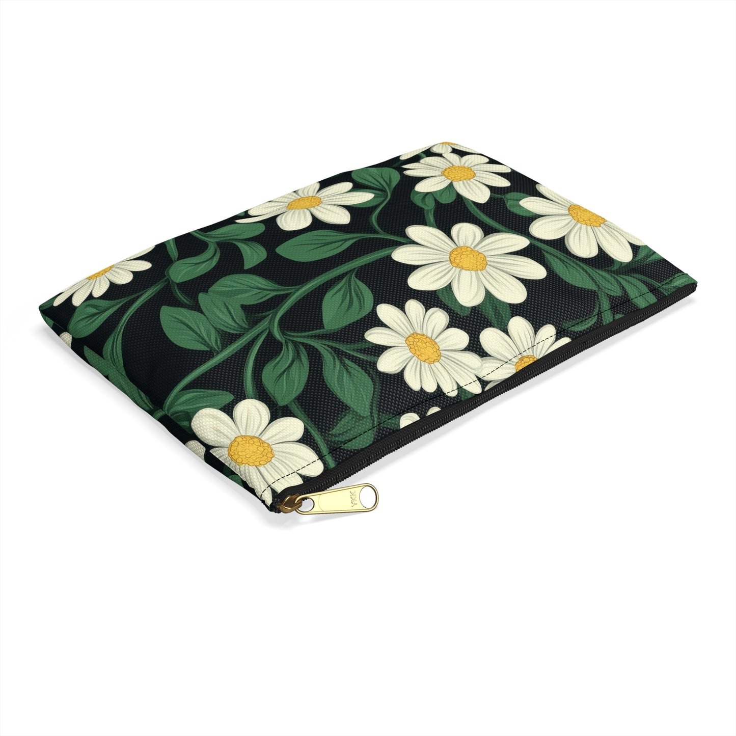 Floral Accessory Pouch, Stylish Cosmetic Bag, Travel Organizer, Gift for Her, Daisy Print, Summer Essentials