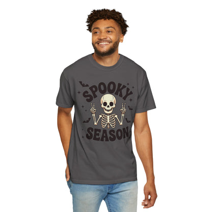 Spooky Season Skeleton T-Shirt, Halloween Tee, Unisex Graphic Shirt, Casual Fall Apparel, Gifts for Halloween Lovers