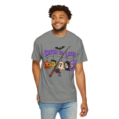 Halloween Theme Unisex T-Shirt, Catch Ya Later Graphic Tee, Spooky Apparel, Fall Fashion, Halloween Party Outfit, Casual Wear
