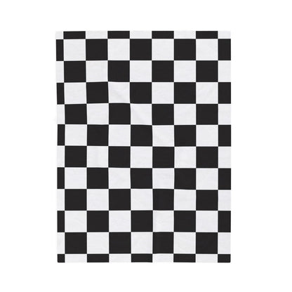 Cozy Checkerboard Velveteen Plush Blanket - Perfect Gift for Home, Fall, Winter, Snuggle Up, Living Room Decor, Soft Throw