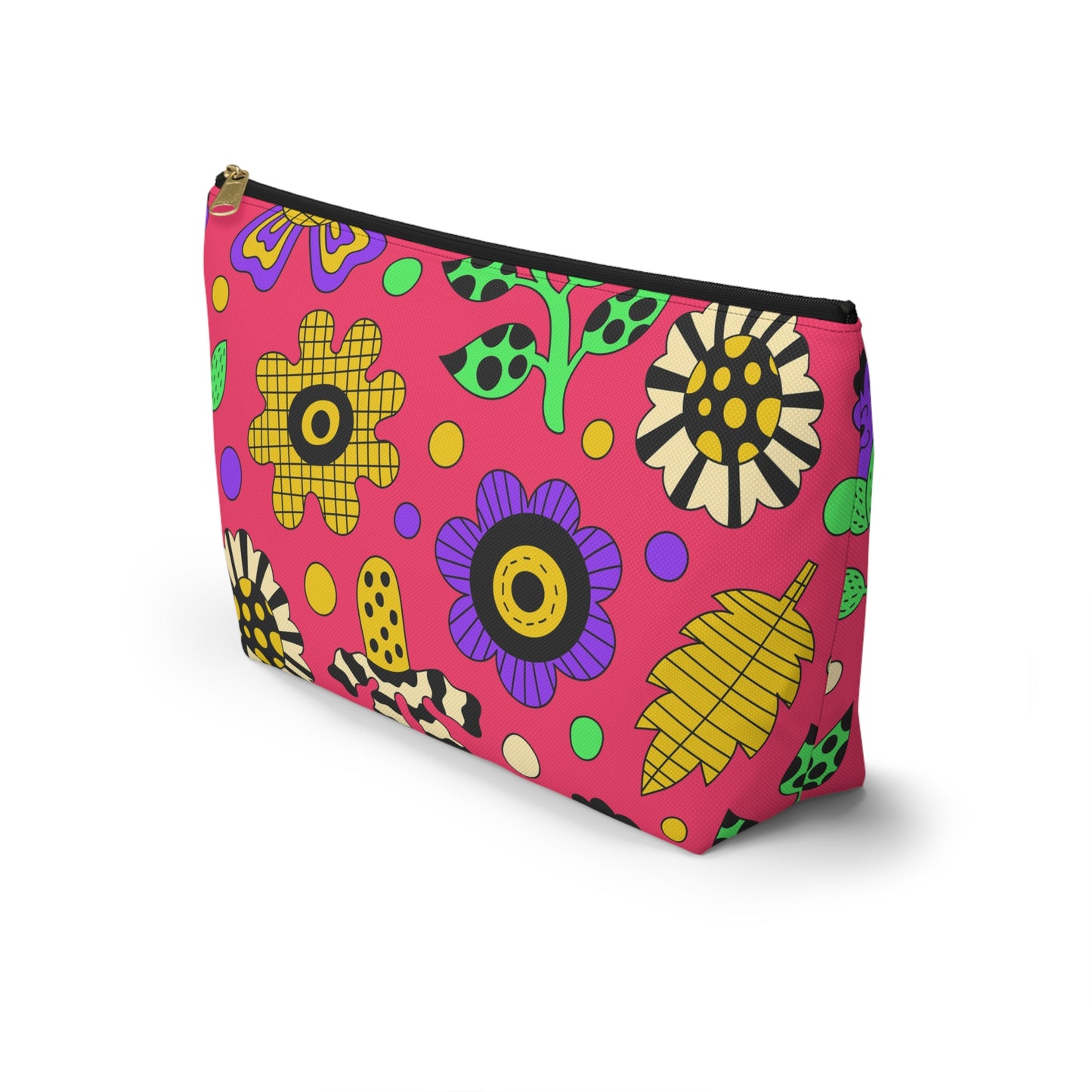 Vibrant Floral Accessory Pouch, Makeup Bag, Pencil Case, Travel Organizer, Gift for Her, Catchall Bag