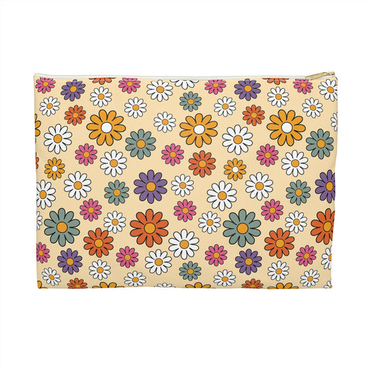 Floral Accessory Pouch - Cute Cosmetic Bag, Flower Travel Organizer, Spring Gift, Cute Makeup Storage, Flower Print Clutch