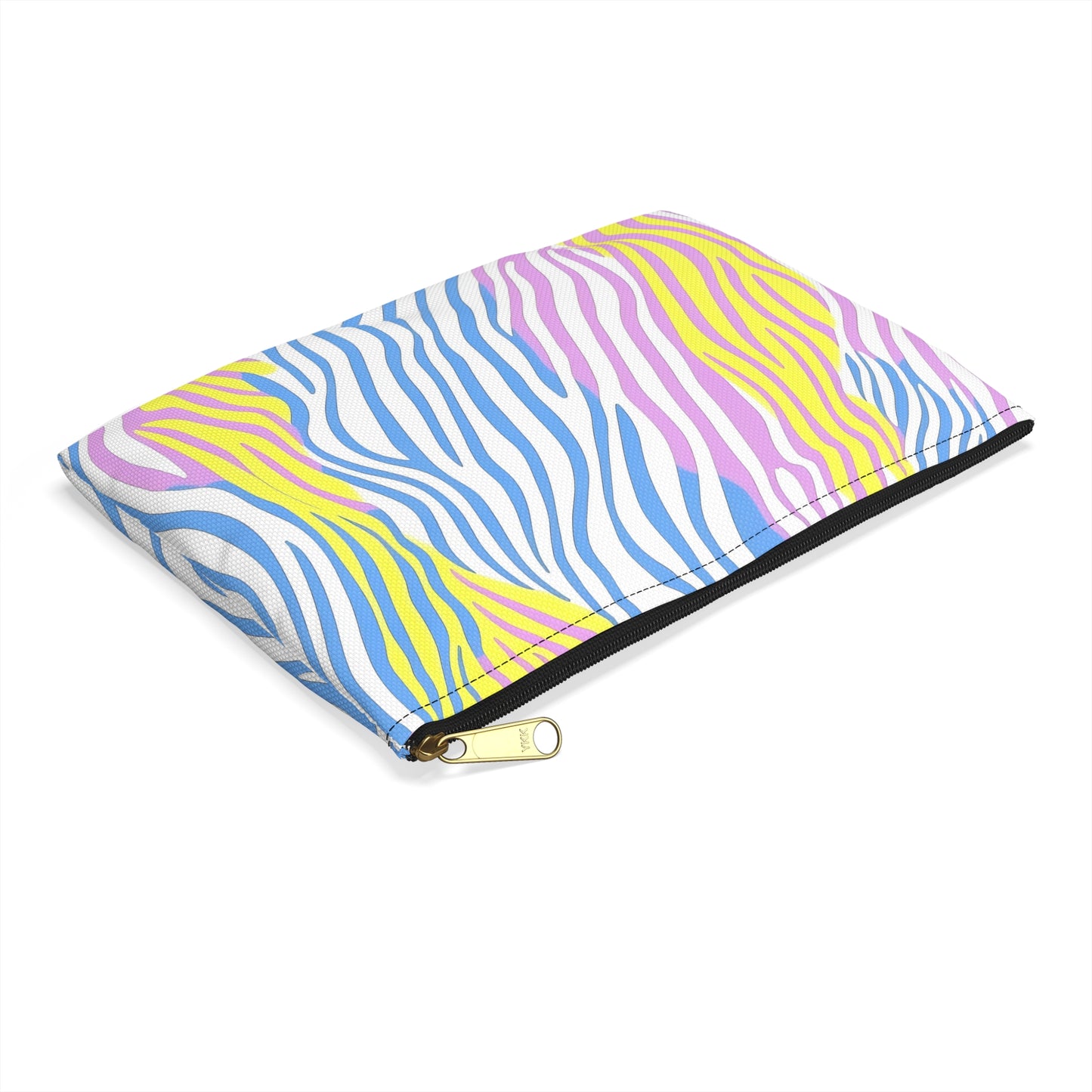 Vibrant Zebra Print Accessory Pouch, Makeup Bag, Travel Organizer, Gift for Her, Cute Pencil Case, Fun Zip Pouch