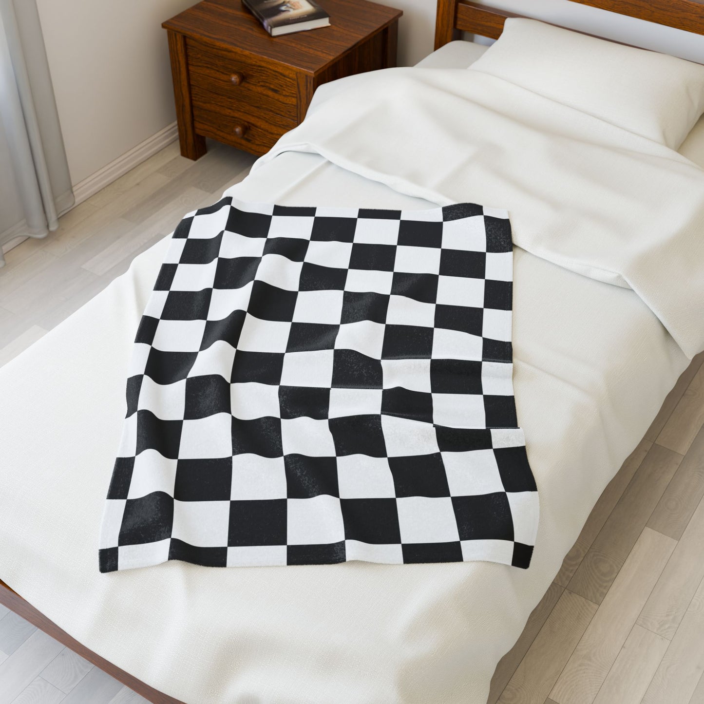 Cozy Checkerboard Velveteen Plush Blanket - Perfect Gift for Home, Fall, Winter, Snuggle Up, Living Room Decor, Soft Throw