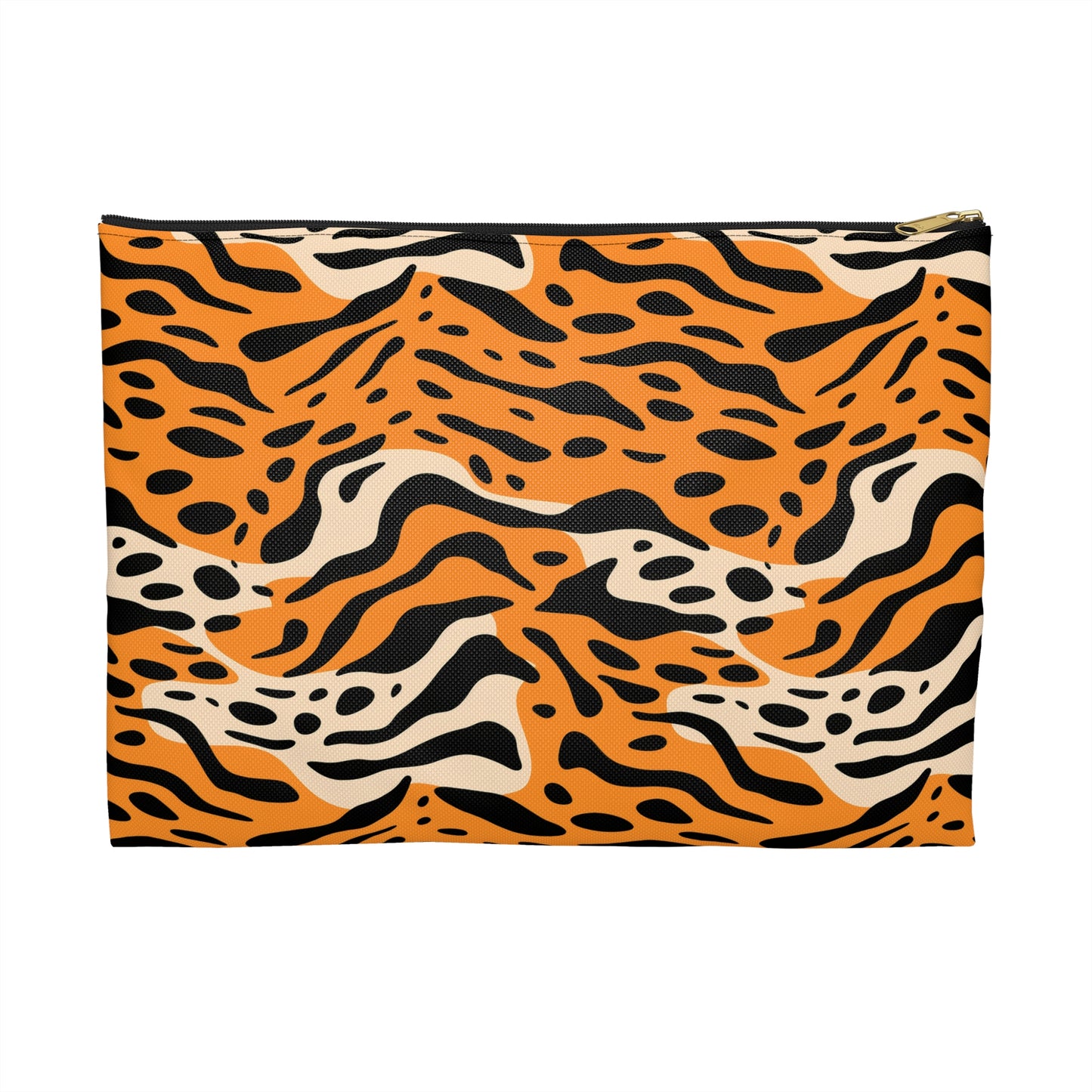 Wild Animal Print Accessory Pouch, Stylish Makeup Bag, Travel Toiletry Organizer, Tiger Stripes Clutch, Gift for Her, Jungle Theme