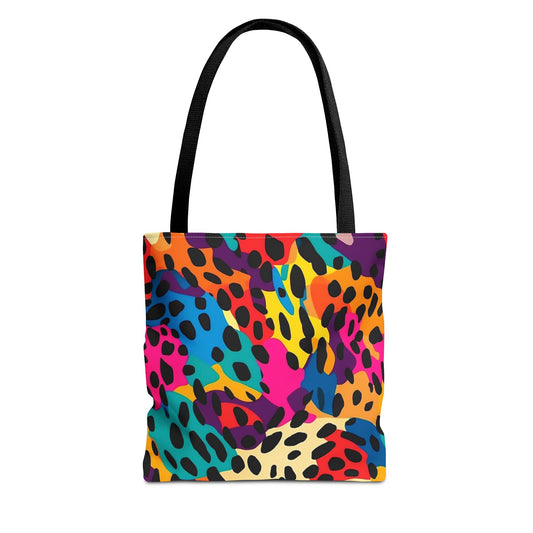 Vibrant Leopard Print Tote Bag, Colorful Shopping Bag, Reusable Eco-Friendly Handbag, Statement Accessory, Perfect Gift for Her