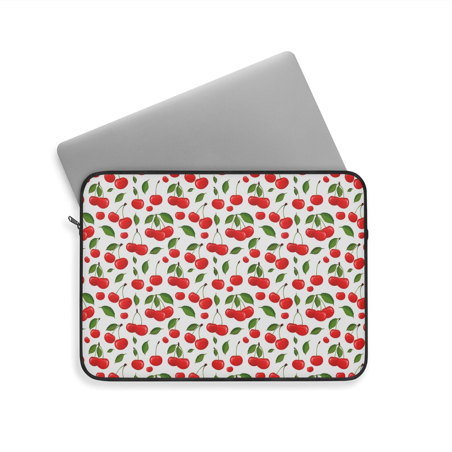 Cherry Pattern Laptop Sleeve — Cute Retro Fruit Design, Protective 13"/15" Case