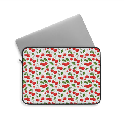 Cherry Pattern Laptop Sleeve — Cute Retro Fruit Design, Protective 13"/15" Case