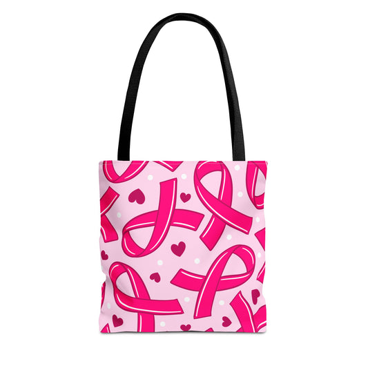 Pink Ribbon Tote Bag, Breast Cancer Awareness, Eco-Friendly, Gift for Her, Support Ribbon Bag, Charity Fundraising
