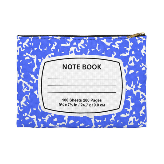 Colorful Accessory Pouch for Notes, Makeup Bag, Travel Organizer, Fun School Supplies, Gift for Students, Blue