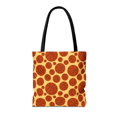 Basketball Pattern Tote Bag - Perfect for Sports Lovers, Gym Essentials, Game Day, Coaches, Team Gifts